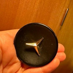 Vintage 2 1/2 “ Cabinet Knob Black Mercedes Star Amerock